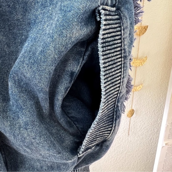 VINTAGE Marsha Sport Chambray Crochet Zip Up Bomber Jacket - Picture 11 of 16